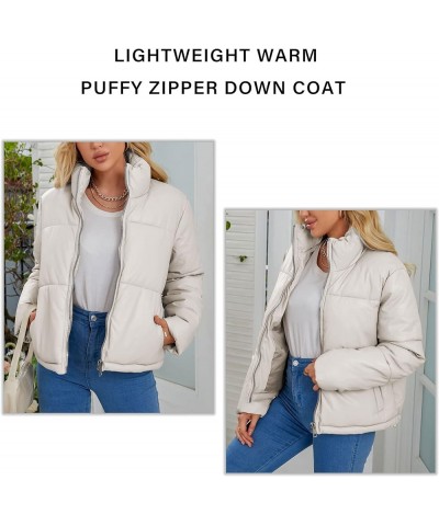 Women Faux Leather Jacket Long Quilted Hood Puffer Winter Coat White Short $17.15 Jackets