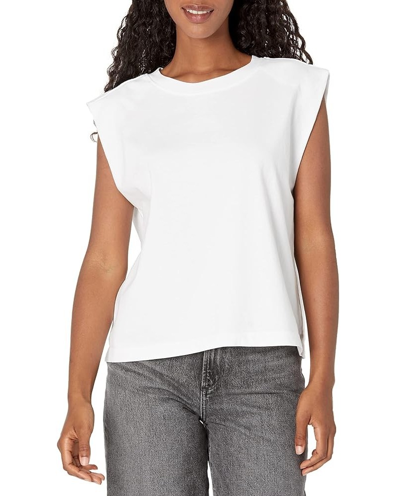 Women's Trista Light Structured Cotton Cap Sleeve Tee White $34.27 T-Shirts