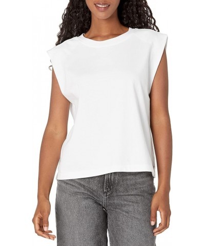 Women's Trista Light Structured Cotton Cap Sleeve Tee White $34.27 T-Shirts