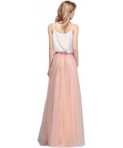 Women’s Maxi High Waist Skirts Blush Tulle Holiday Formal Skirt Burgundy $13.94 Skirts