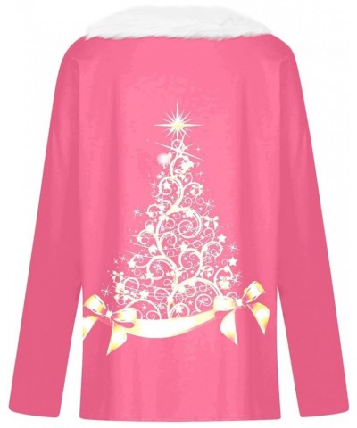 Fall Outfits For Women 2023 Fashion Casual Fleece Collar V Neck Long Sleeve Christmas Graphic Print Pullover Tops 02pink $9.4...