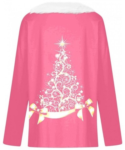 Fall Outfits For Women 2023 Fashion Casual Fleece Collar V Neck Long Sleeve Christmas Graphic Print Pullover Tops 02pink $9.4...