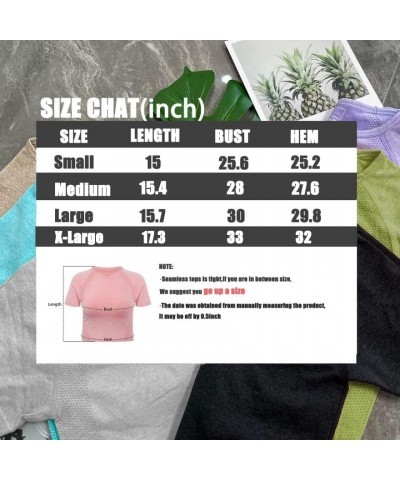 Women's Workout Crop Top Seamless Athletic Yoga Short Sleeve Fitness Compression Shirt Tight Tee Gym Crop Tops. Pink $14.24 A...