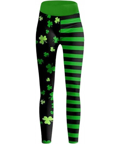 St Patricks Day Leggings for Women Holiday Printed Leggings High Waisted Slim Tummy Control Shamrock Yoga Pants 2024 02-e $9....