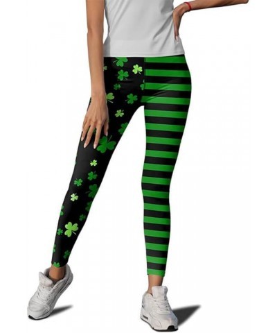 St Patricks Day Leggings for Women Holiday Printed Leggings High Waisted Slim Tummy Control Shamrock Yoga Pants 2024 02-e $9....