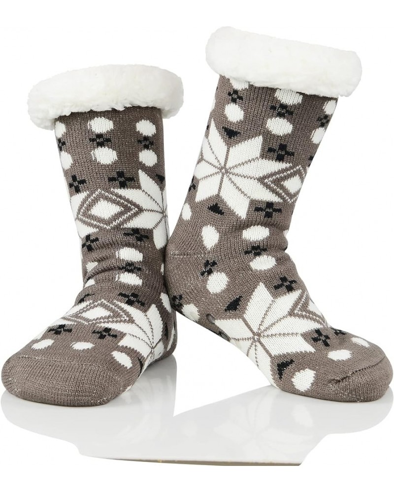 Fuzzy Socks for Women House Socks Indoor Winter Warm Furry Socks Athletic Socks for Christmas Gray Snow $7.94 Activewear