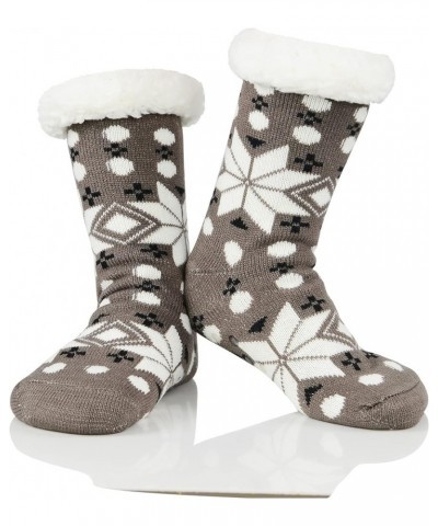 Fuzzy Socks for Women House Socks Indoor Winter Warm Furry Socks Athletic Socks for Christmas Gray Snow $7.94 Activewear