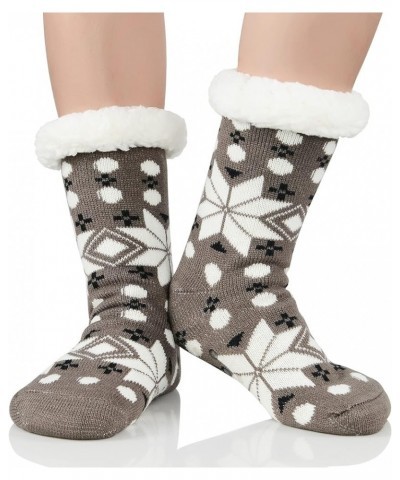 Fuzzy Socks for Women House Socks Indoor Winter Warm Furry Socks Athletic Socks for Christmas Gray Snow $7.94 Activewear