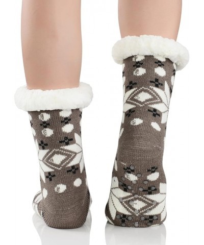 Fuzzy Socks for Women House Socks Indoor Winter Warm Furry Socks Athletic Socks for Christmas Gray Snow $7.94 Activewear