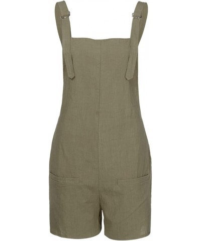 Women's Jumpsuits, Rompers for Women Summer Casual Suspender Shorts Solid Overalls with Pockets Short Pants A4-green $6.59 Ro...