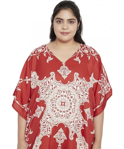 Gypsie Blu Women Caftan Tunic Top African Dashiki Kimono Dress Summer Sundress Tunic Plus Size Mini Dress Red and White $11.1...