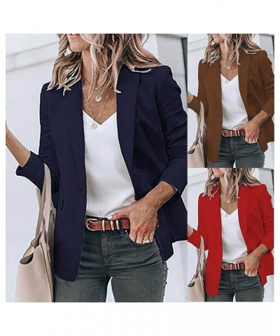 Women's Casual Blazer Jacket Open Front Work Office Professional Blazers Plus Size Long Sleeve Cardigan Coat Brown $5.29 Blazers