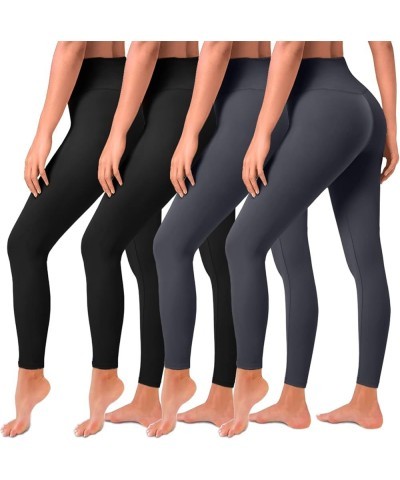 4 Pack Leggings for Women Butt Lift High Waisted Tummy Control Slimming Black No See-Thru Yoga Pants Workout Running 12-2 Pac...