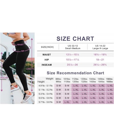 4 Pack Leggings for Women Butt Lift High Waisted Tummy Control Slimming Black No See-Thru Yoga Pants Workout Running 12-2 Pac...