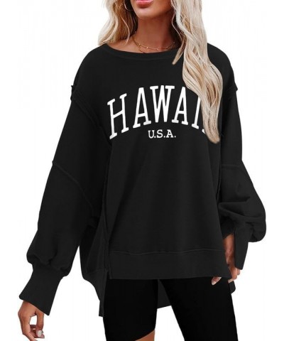 Sweatshirt for Women Crewneck Spring Lightweight Solid Color 2024 Fashion Warm Oversized Fit Pullover Sweatshirts N1 Hawaii B...