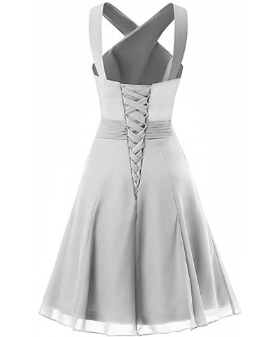 Homecoming Dresses Short Bridesmaid Dress Wedding Guest Dresses Keyhole Cocktail Dress Silver $18.00 Dresses