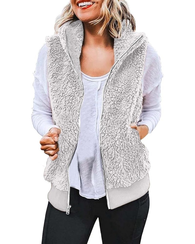 Fuzzy Fleece Jackets for Women Sleeve Thick Warm Hooded Cardigan Coat Warm Hooded Zip Up Fuzzy Womens Winter Women'S 1-grey $...