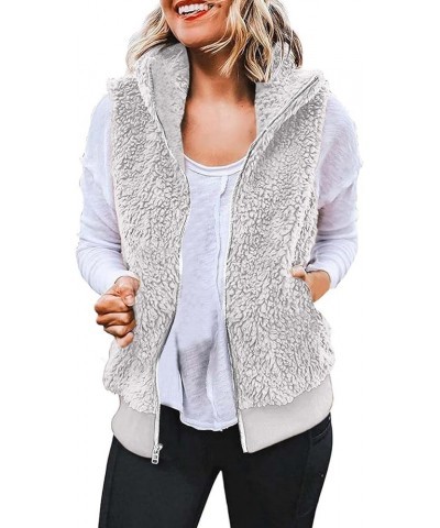 Fuzzy Fleece Jackets for Women Sleeve Thick Warm Hooded Cardigan Coat Warm Hooded Zip Up Fuzzy Womens Winter Women'S 1-grey $...