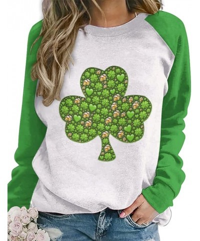 Women's Casual Holiday Sweatshirt Print Round Neck Long Sleeve Pullover Tops B-st. Patrick-green1 $16.73 Hoodies & Sweatshirts