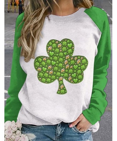 Women's Casual Holiday Sweatshirt Print Round Neck Long Sleeve Pullover Tops B-st. Patrick-green1 $16.73 Hoodies & Sweatshirts