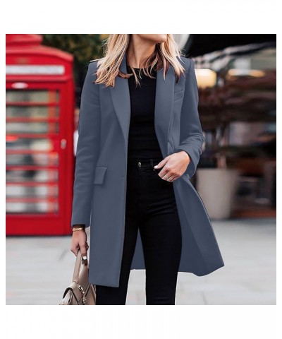 Womens Open Front Long Sleeve Lapel Cardigans Solid Color Casual Work Office Jackets Blazer Jacket 101*navy $8.15 Blazers