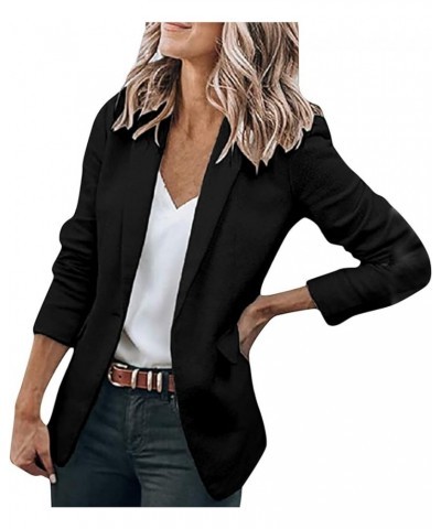 Women's Oversized Blazers Lapel Open Front Long Sleeve Work Office Suit Jacket Coat Blazers & Suit Jackets Black-5 $11.09 Bla...