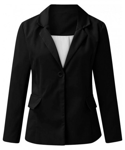 Women's Oversized Blazers Lapel Open Front Long Sleeve Work Office Suit Jacket Coat Blazers & Suit Jackets Black-5 $11.09 Bla...