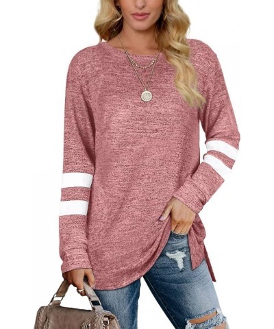 Womens Casual Sweatshirts Long Sleeve Shirts Oversized With Pocket Tunic Tops S-3XL 223-pink $11.72 Tops