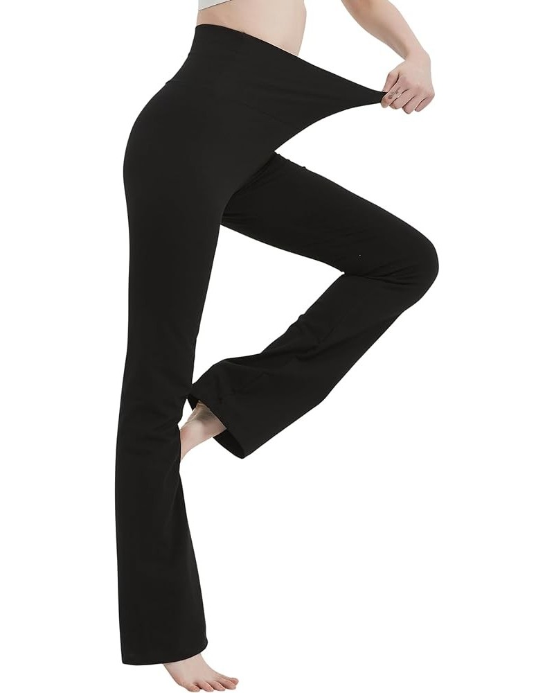 Cotton Spandex High Rise Bootcut Flare Yoga Pants Legging(Regular Size/Plus Size) S-4XL (34" Inseam) Black $13.22 Activewear