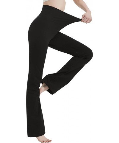 Cotton Spandex High Rise Bootcut Flare Yoga Pants Legging(Regular Size/Plus Size) S-4XL (34" Inseam) Black $13.22 Activewear