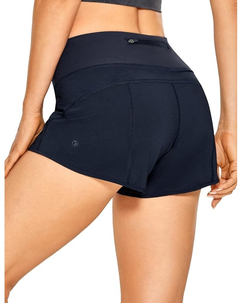 Women's Lightweight Running Shorts Quick-Dry Athletic Workout Sports Shorts with Back Zip Pocket- 4 Inches Navy-v002 $13.75 A...