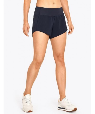 Women's Lightweight Running Shorts Quick-Dry Athletic Workout Sports Shorts with Back Zip Pocket- 4 Inches Navy-v002 $13.75 A...