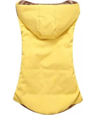 Women's Sleeveless Hoodie Vest Quilted Winter Slim Fit Vest Coat M-yellow $16.34 Vests