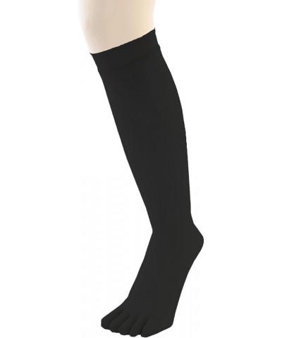 Legwear Plain Nylon Knee-High Toe Socks Black $13.25 Socks