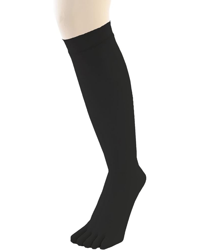 Legwear Plain Nylon Knee-High Toe Socks Black $13.25 Socks