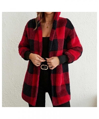 Fall Jackets for Women 2023 Plaid Shacket Flannel Cute Jackets Long Sleeve Fall Outfits Women Trendy Winter Coat 2023 Black F...