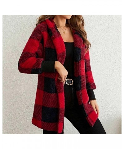 Fall Jackets for Women 2023 Plaid Shacket Flannel Cute Jackets Long Sleeve Fall Outfits Women Trendy Winter Coat 2023 Black F...