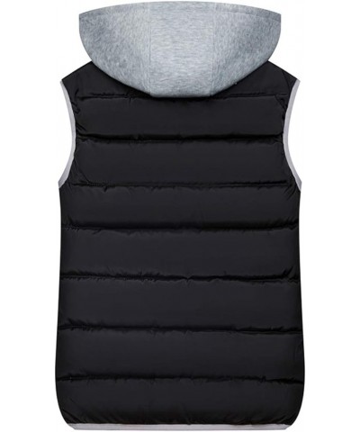 Women's Puffer Vest Zip Up Quilted Padded Winter Sleeveless Hooded Vest Gilet Black $21.05 Vests