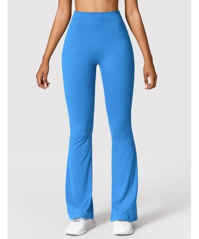 Scrunch Flare Leggings Daze V Back Butt Lifting Wide Leg High Waist 31.5" Gym Workout Yoga Pants 2 Blue $19.03 Leggings