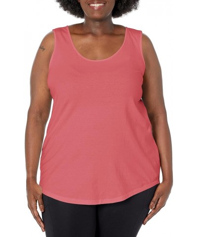 Women's Size Cotton Jersey Shirttail Tank Top, Plus Sleeveless Shirts Briny Pink $6.87 Tanks