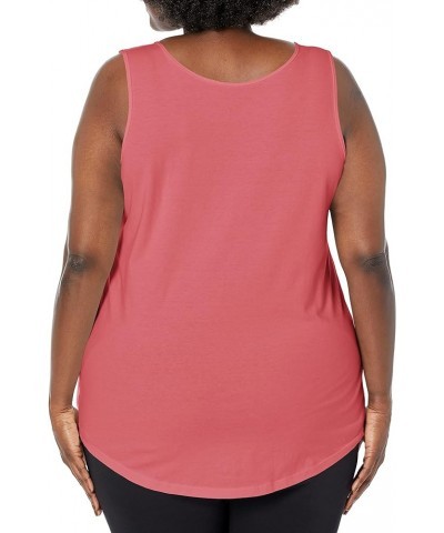 Women's Size Cotton Jersey Shirttail Tank Top, Plus Sleeveless Shirts Briny Pink $6.87 Tanks