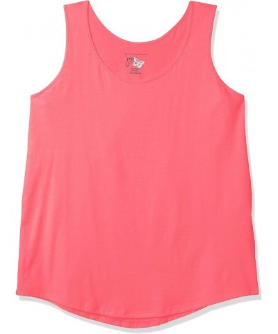 Women's Size Cotton Jersey Shirttail Tank Top, Plus Sleeveless Shirts Briny Pink $6.87 Tanks