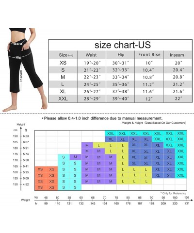 Women's Flare Yoga Pants with Pockets Crossover High Waisted Bootcut Flare Yoga Leggings Tummy Control Workout Pants Capri Bl...