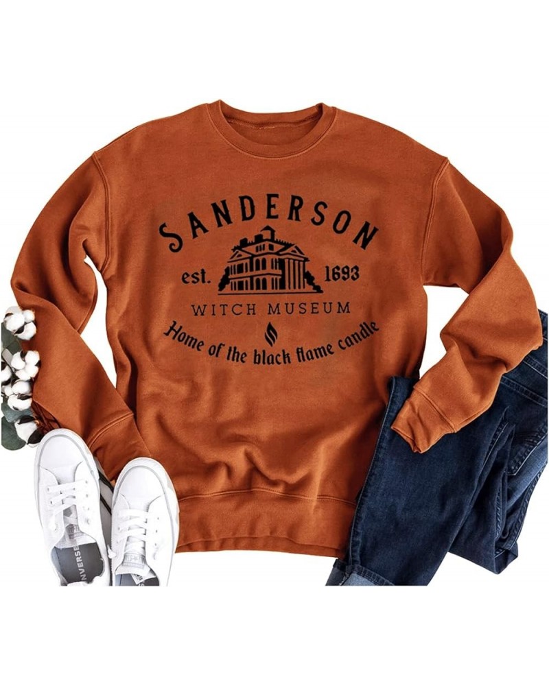 Sanderson Witch Museum Sweatshirt For Women Happy Halloween Pullover Shirts Teen Girls Funny Witches Graphic Fleece Tops Oran...