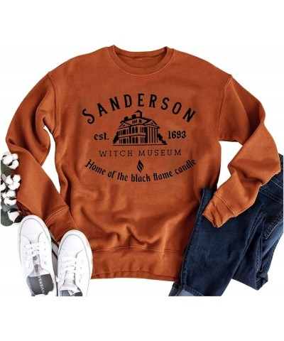 Sanderson Witch Museum Sweatshirt For Women Happy Halloween Pullover Shirts Teen Girls Funny Witches Graphic Fleece Tops Oran...