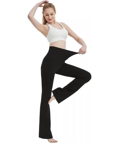 Cotton Spandex High Rise Bootcut Flare Yoga Pants Legging(Regular Size/Plus Size) S-4XL (34" Inseam) Black $13.22 Activewear