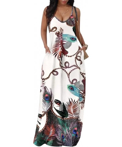 2024 Women's Casual Summer Floral Long Maxi Dresses Floor Length Sleeveless Plus Size Sundresses White1448 $15.18 Dresses