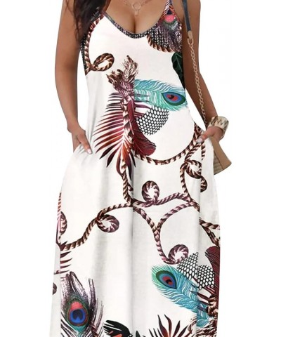 2024 Women's Casual Summer Floral Long Maxi Dresses Floor Length Sleeveless Plus Size Sundresses White1448 $15.18 Dresses