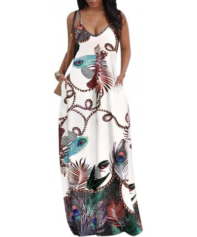 2024 Women's Casual Summer Floral Long Maxi Dresses Floor Length Sleeveless Plus Size Sundresses White1448 $15.18 Dresses