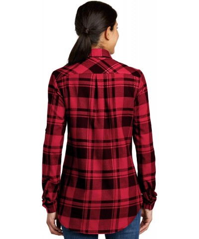 Women's Plaid Flannel Tunic, Engine Red, Medium $14.80 Tops